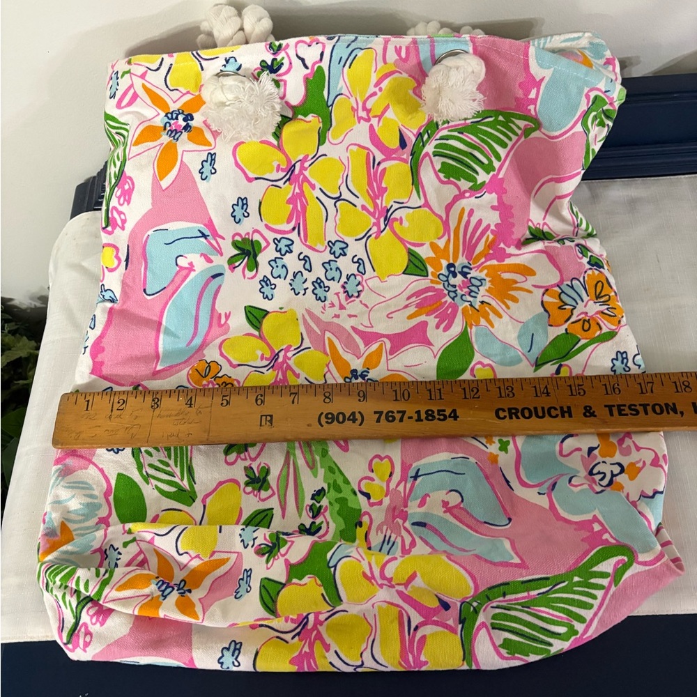 Floral Tote Bag with Rope Handles - Picture 5 of 6